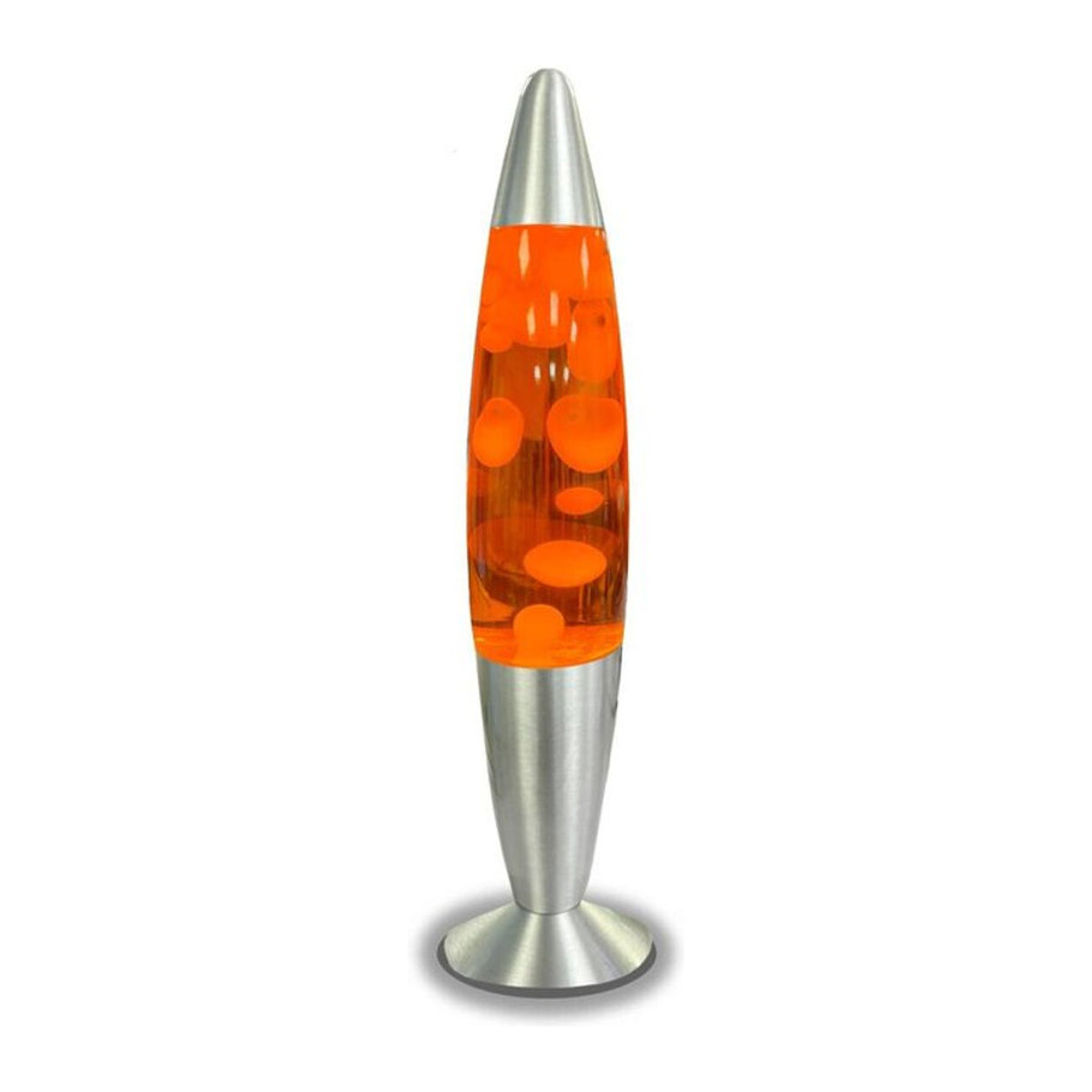 HWH LED-Lavalampe im Retro-Design aus Glas und Aluminium, Farbe: Orange und Weiß, H x B: 40 x 7,4 cm - Bild 1