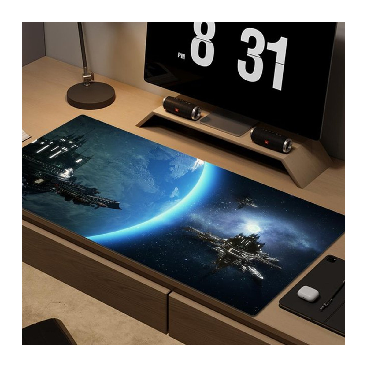 HYBXAXC Stargate Gaming Mauspad XXL in Schwarz und Blau, B/B/H: 90 x 40 x 0,2 cm - Bild 1