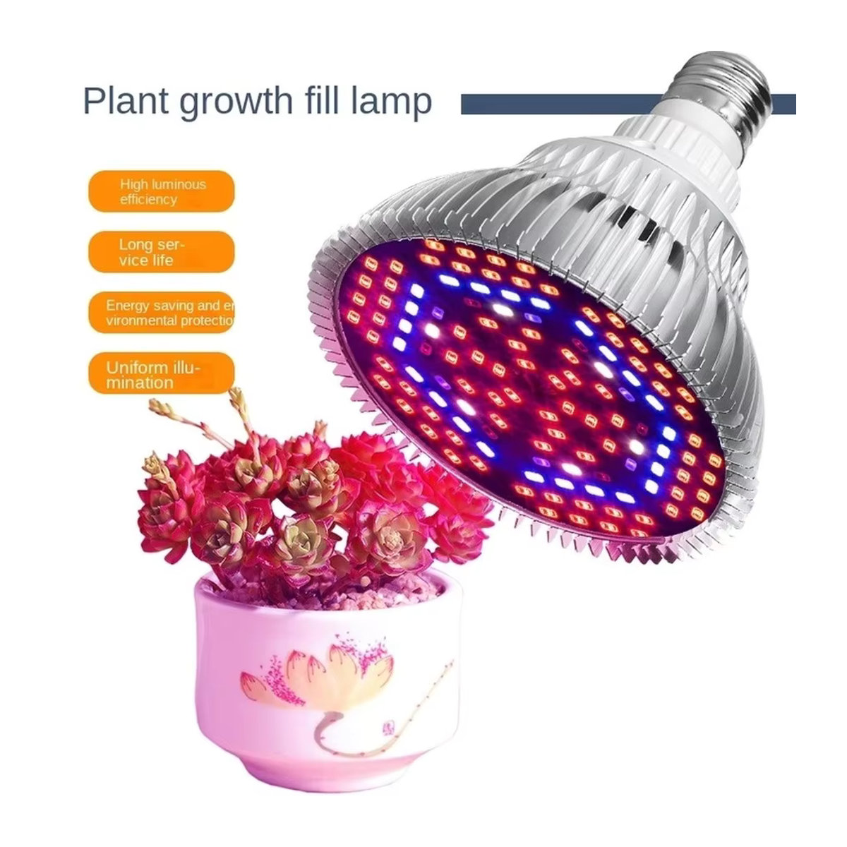 HZZKZZ LED Phyto Grow Light Vollspektrum UV-Pflanzenlampe für Gewächshaus und Hydroponik E27/E14 - Bild 4