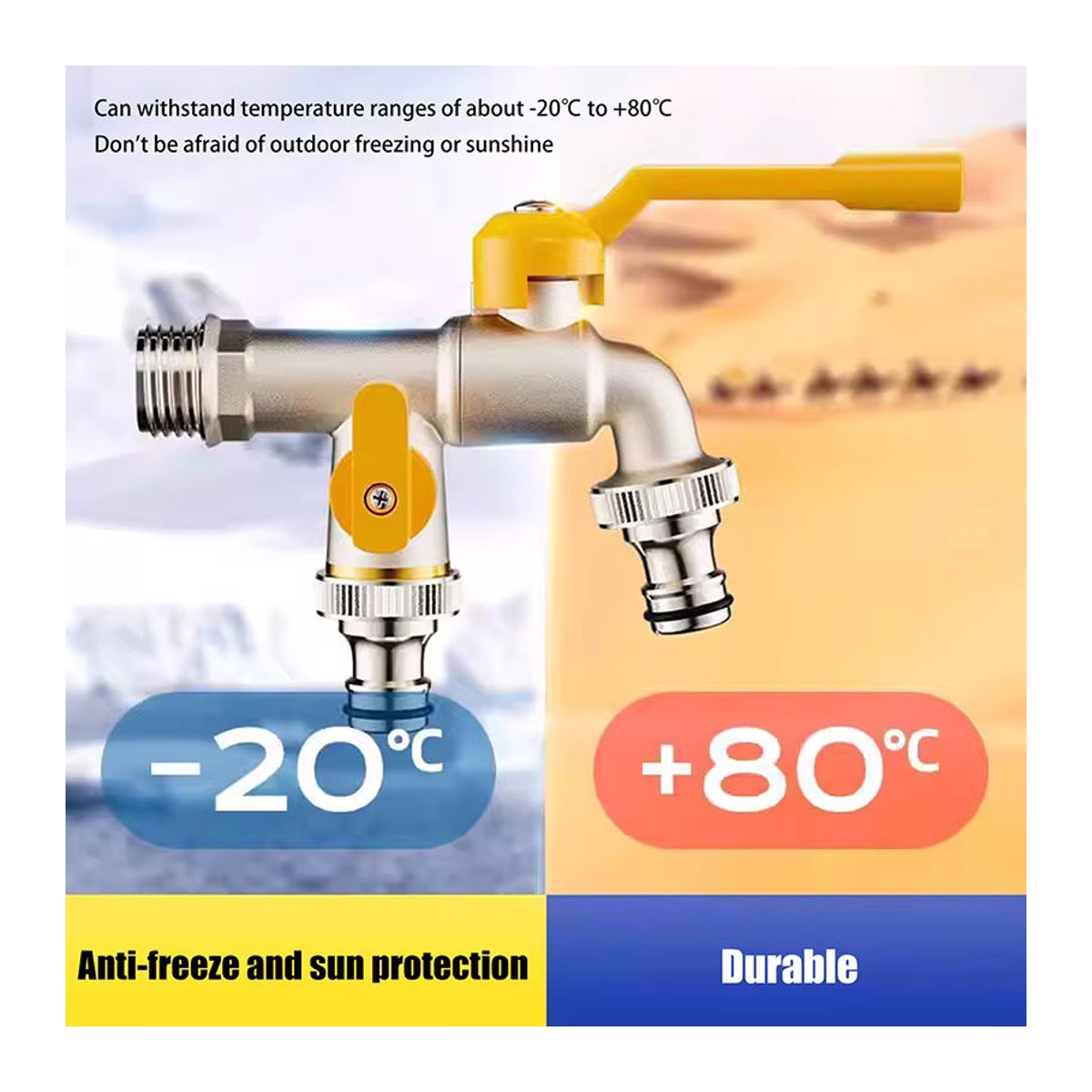 IBC-Wassertank-Anschluss mit 2 Ausgängen aus Edelstahl und Metall für Gartenschlauch und Wasserhahn-Adapter, 1/2 Zoll und 3/4 Zoll, Bewässerungsgelenk Ersatzanschluss - Bild 4