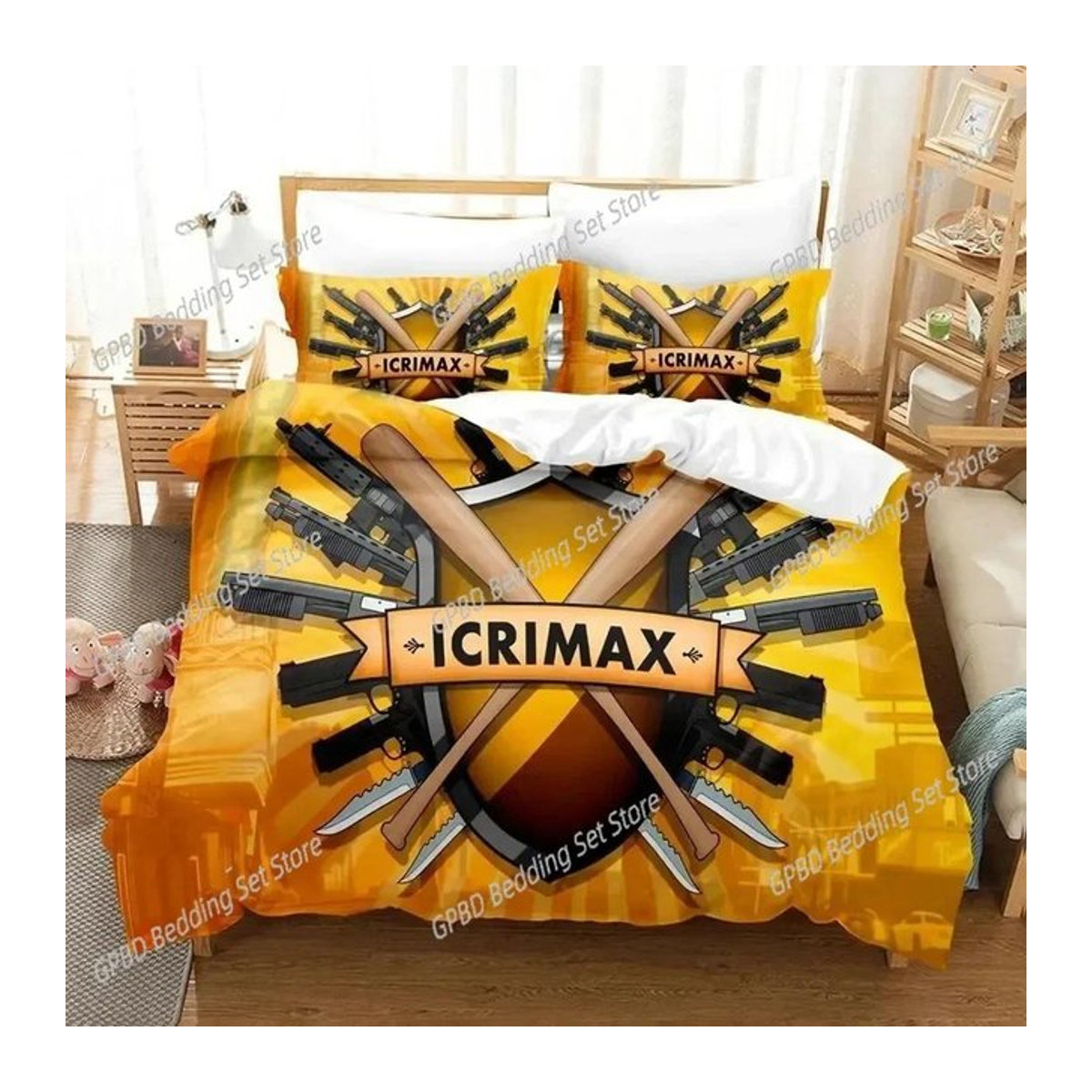 Icrimax Bettwäsche-Set mit 3D-Druck in Multicolor, bestehend aus Bettbezug, Bettdecke und Kissenbezug für EU Single, B/T/H: 135 x 200 cm - Bild 1