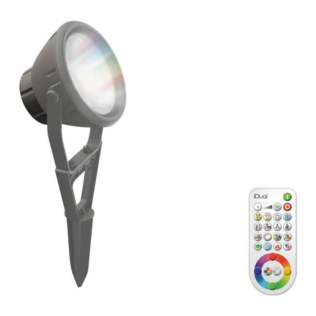iDual Pallas LED Außenstrahler Garten Fluter in Anthrazit mit warmweißem Licht IP65 - Bild 1