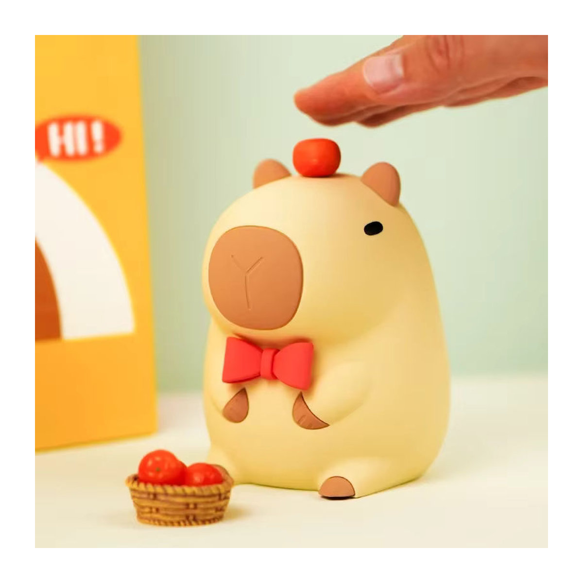 IEEYEEY Capybara Nachtlicht aus Silikon in Gelb, USB wiederaufladbare Tierlampe mit Dimmer und Timer als Schlaflicht für Kinder - Bild 3