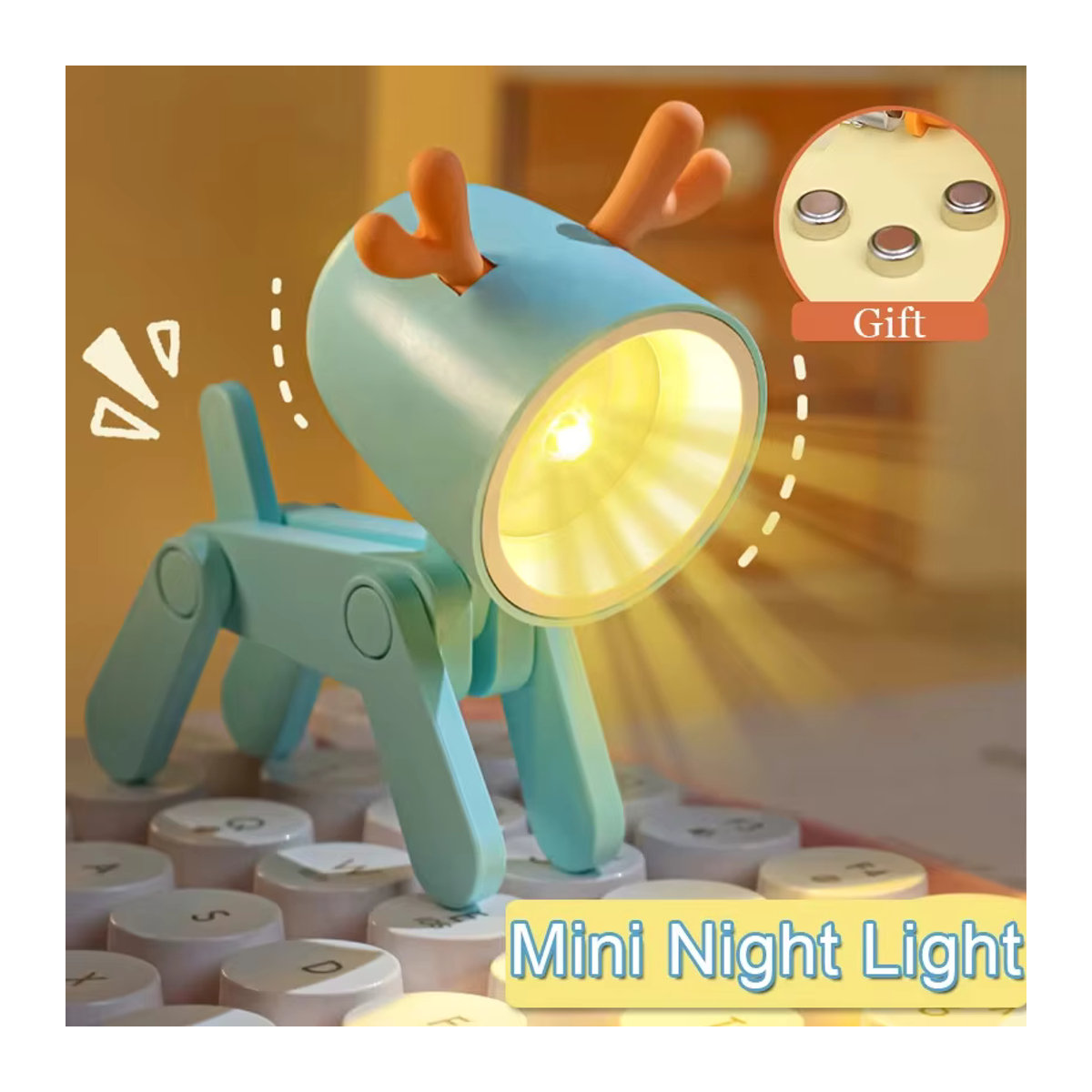 IEEYEEY LED Nachtlicht Mini Klapp Schreibtisch Lampe in Bunt mit süßen Haustier-Designs - Bild 2