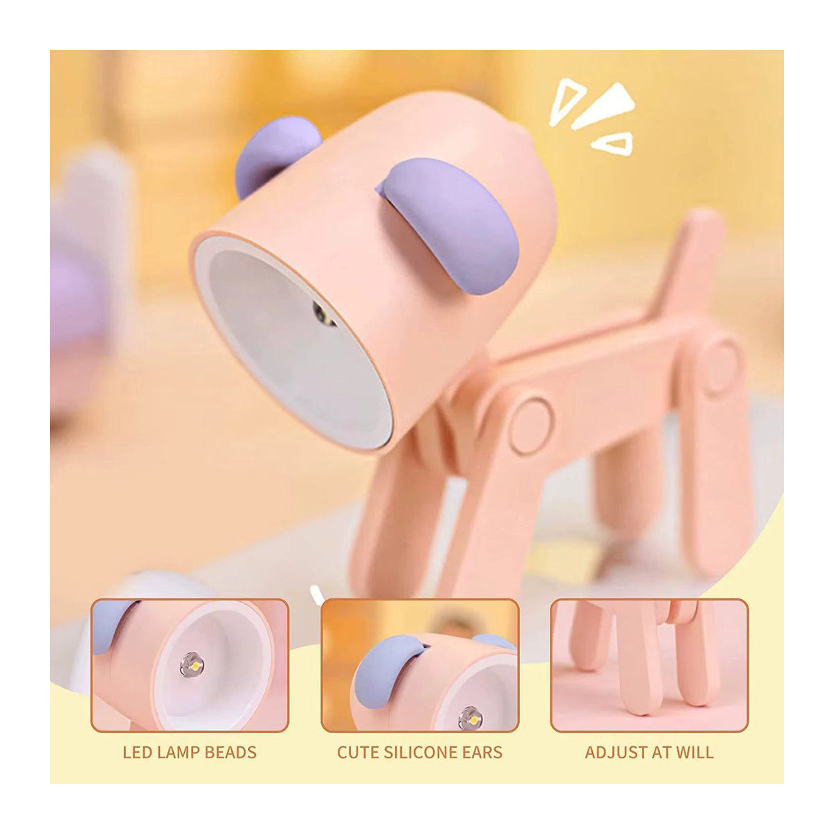 IEEYEEY LED Nachtlicht Mini Klapp Schreibtisch Lampe in Bunt mit süßen Haustier-Designs - Bild 5