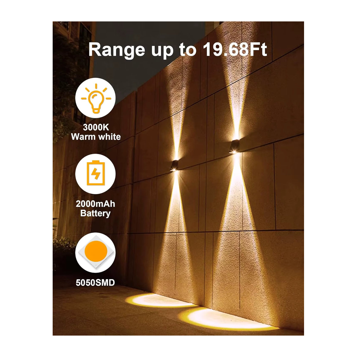 IEEYEEY LED Solar-Wandleuchte in Schwarz, wasserfeste Außenbeleuchtung im minimalistischen Design für Garten und Balkon - Bild 2