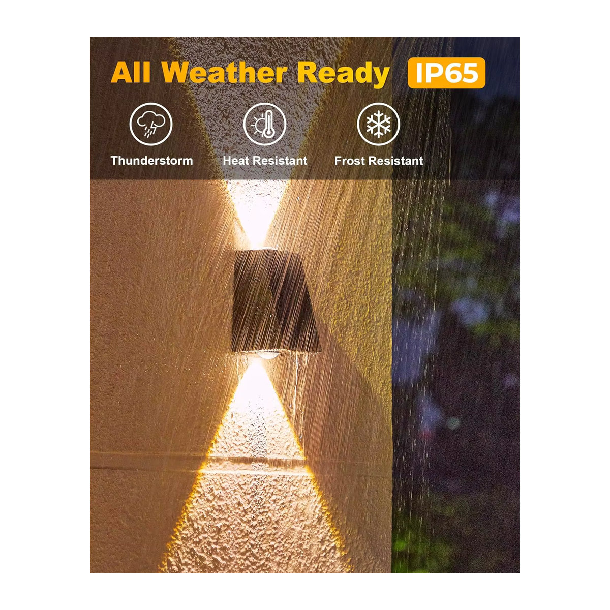 IEEYEEY LED Solar-Wandleuchte in Schwarz, wasserfeste Außenbeleuchtung im minimalistischen Design für Garten und Balkon - Bild 3