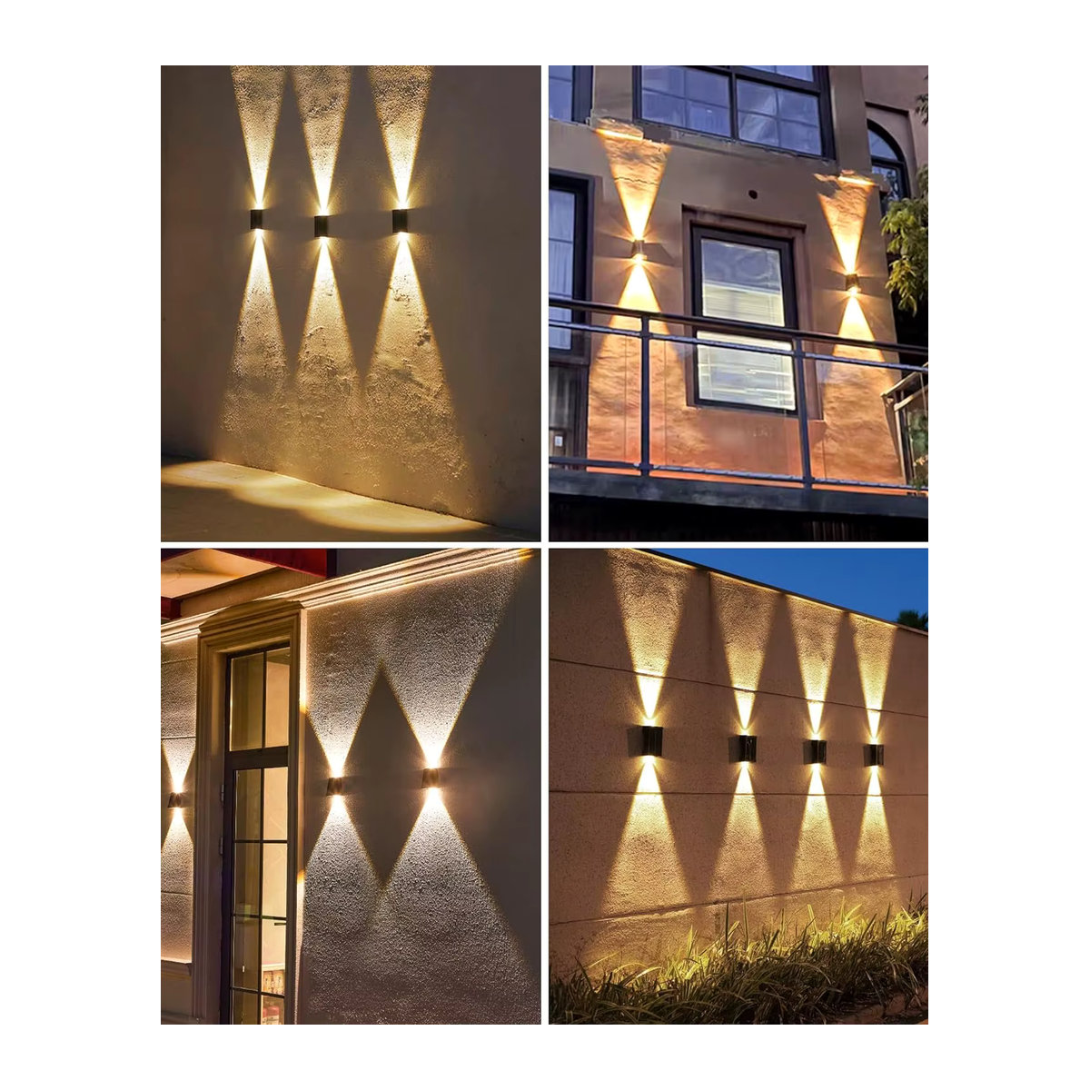 IEEYEEY LED Solar-Wandleuchte in Schwarz, wasserfeste Außenbeleuchtung im minimalistischen Design für Garten und Balkon - Bild 4