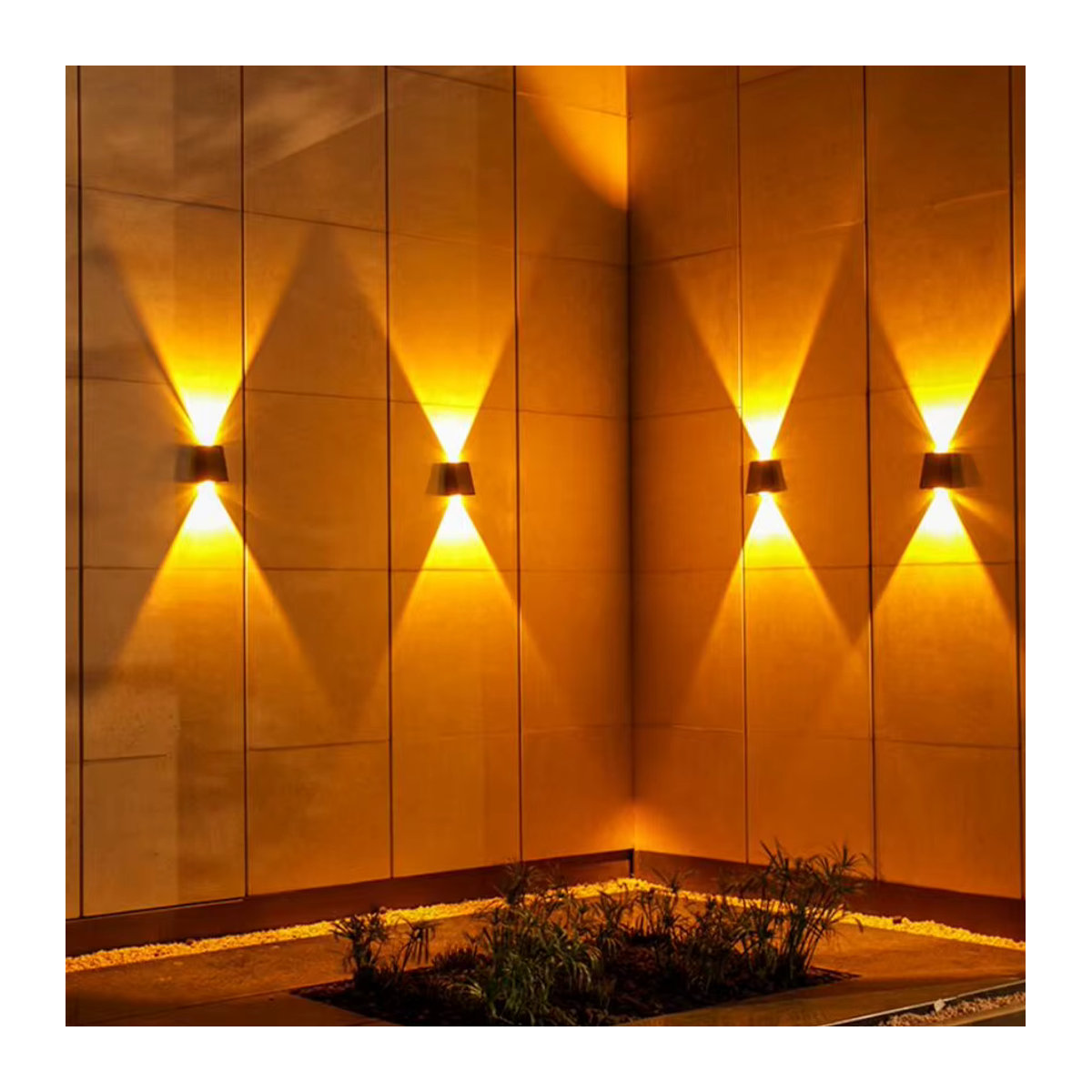 IEEYEEY LED Solar-Wandleuchte in Schwarz, wasserfeste Außenbeleuchtung im minimalistischen Design für Garten und Balkon - Bild 5