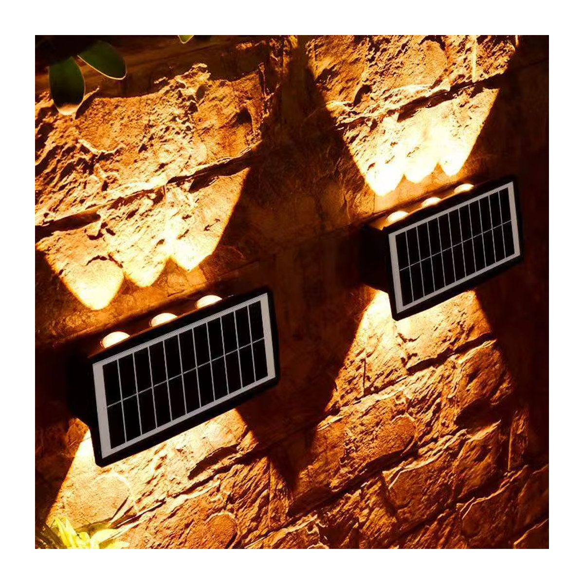 IEEYEEY Solar LED Wandleuchte Modern Schwarz Wasserdicht für Garten Veranda und Balkon mit Up-and-Down Beleuchtung - Bild 2