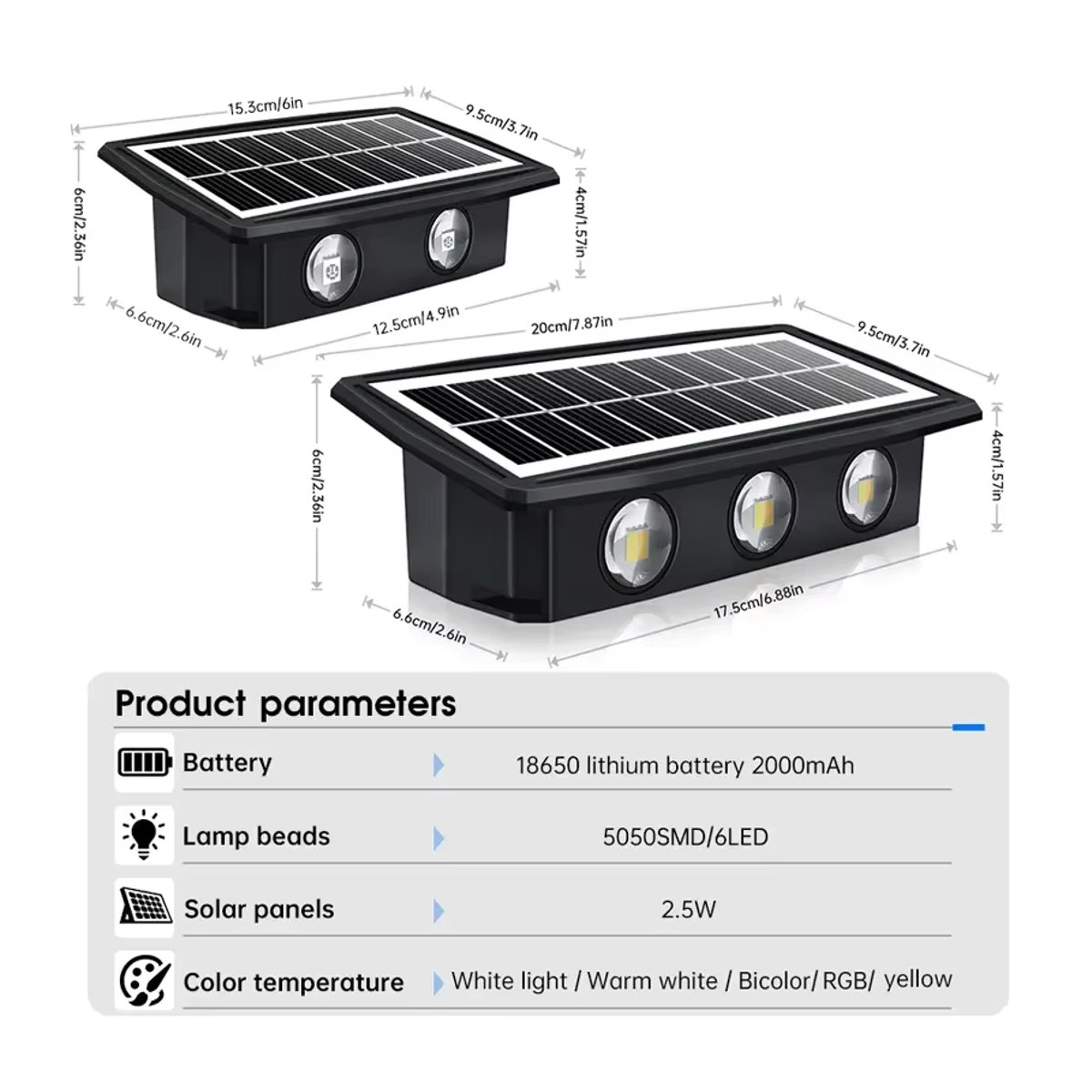 IEEYEEY Solar LED Wandleuchte Modern Schwarz Wasserdicht für Garten Veranda und Balkon mit Up-and-Down Beleuchtung - Bild 6