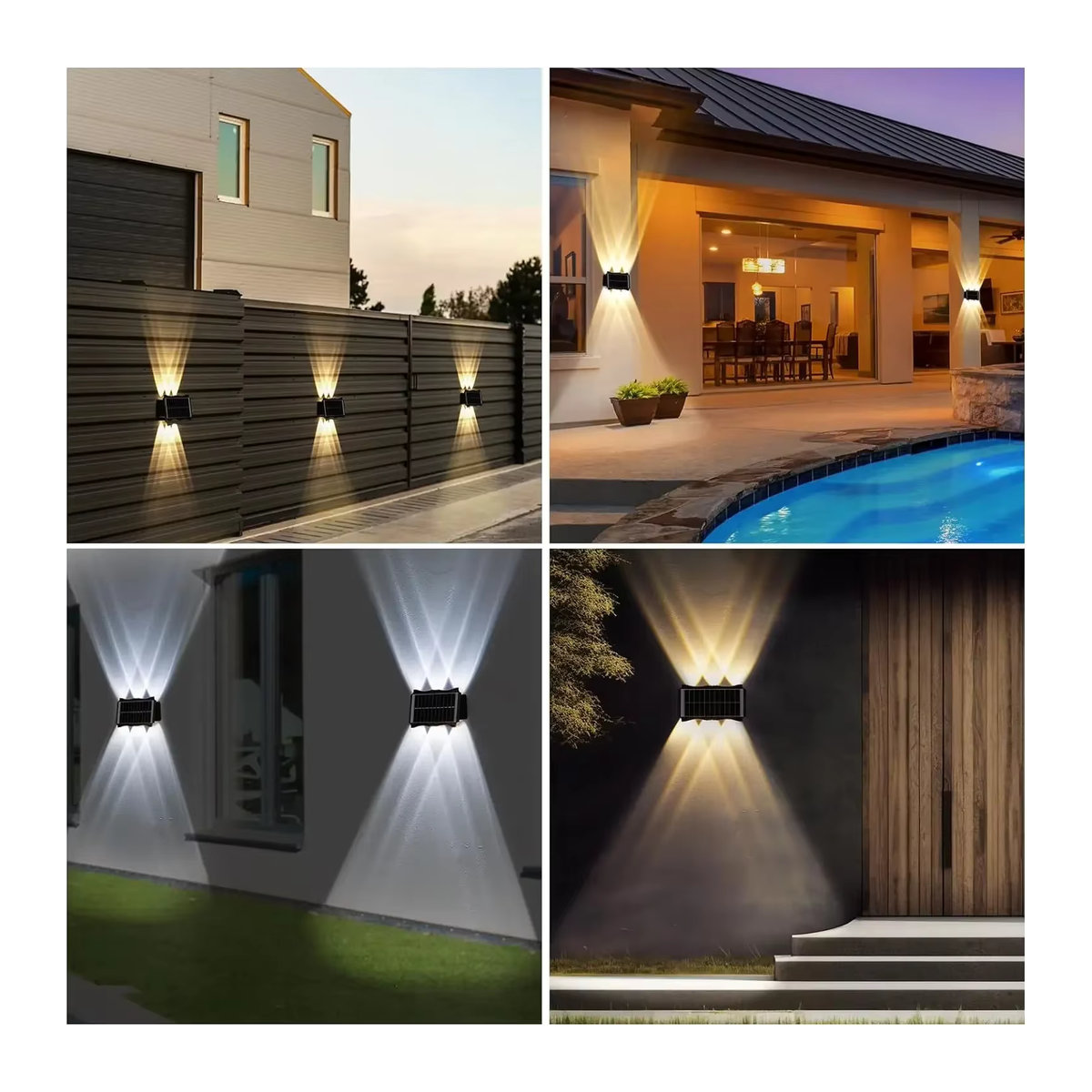 IEEYEEY Solar Wandleuchte Schwarz Minimalistisch mit LED für Garten und Außenbereich - Bild 6