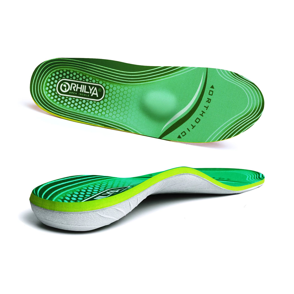 IFitna orthopädische Einlegesohlen in Grün zur Unterstützung bei Plantarfasziitis, Plattfüßen und hohen Fußgewölben für Damen und Herren - Bild 4