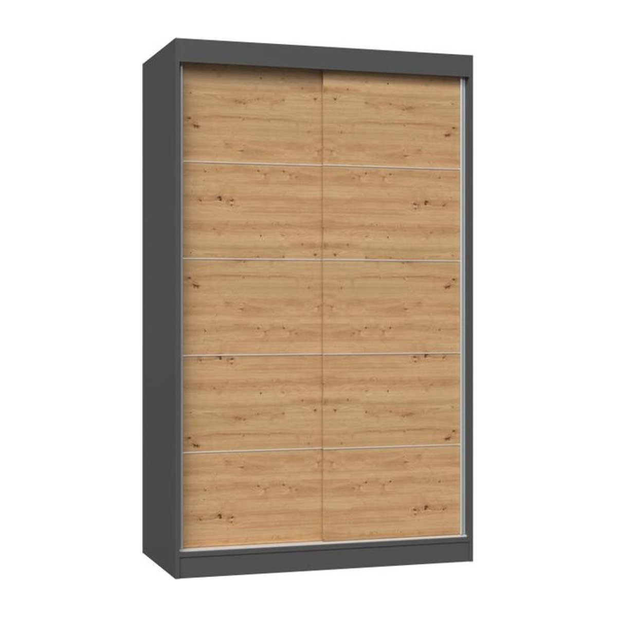 Iga Kleiderschrank Artisan mit Schiebetüren in Anthrazit - Bild 1