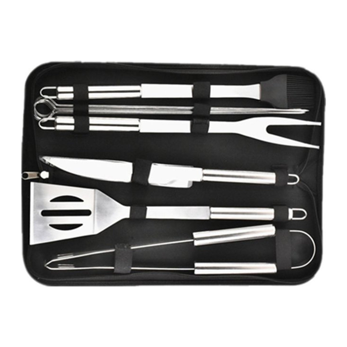 Igeteck 9-teiliges Edelstahl BBQ Werkzeugset mit Oxford Tasche für Outdoor und Indoor Grillen - Bild 1