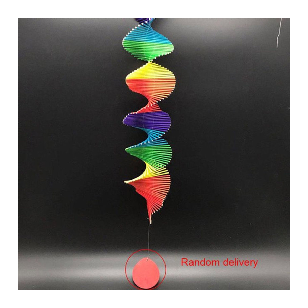 ihome445 Regenbogen Windspiel aus Holz und Kunststoff, mehrfarbig hängendes Windspiel zur Dekoration für Kinder und Garten - Bild 1