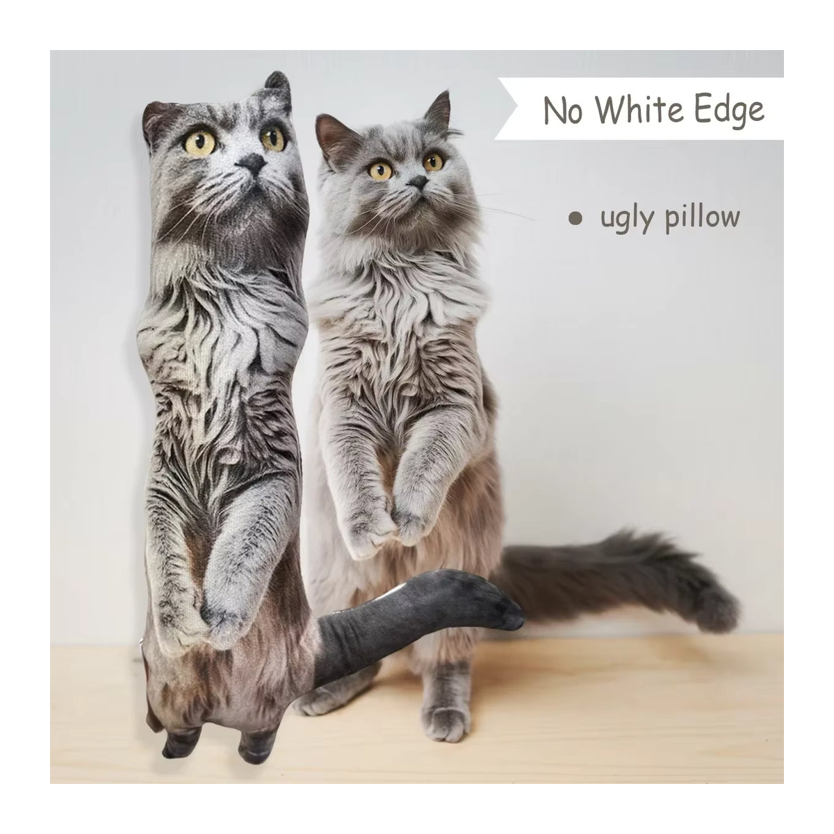 IHX Ugly Cat Dog Zany Kissen, personalisiertes 3D-Haustierkissen nach Foto in Weiß und Mehrfarbig - Bild 2