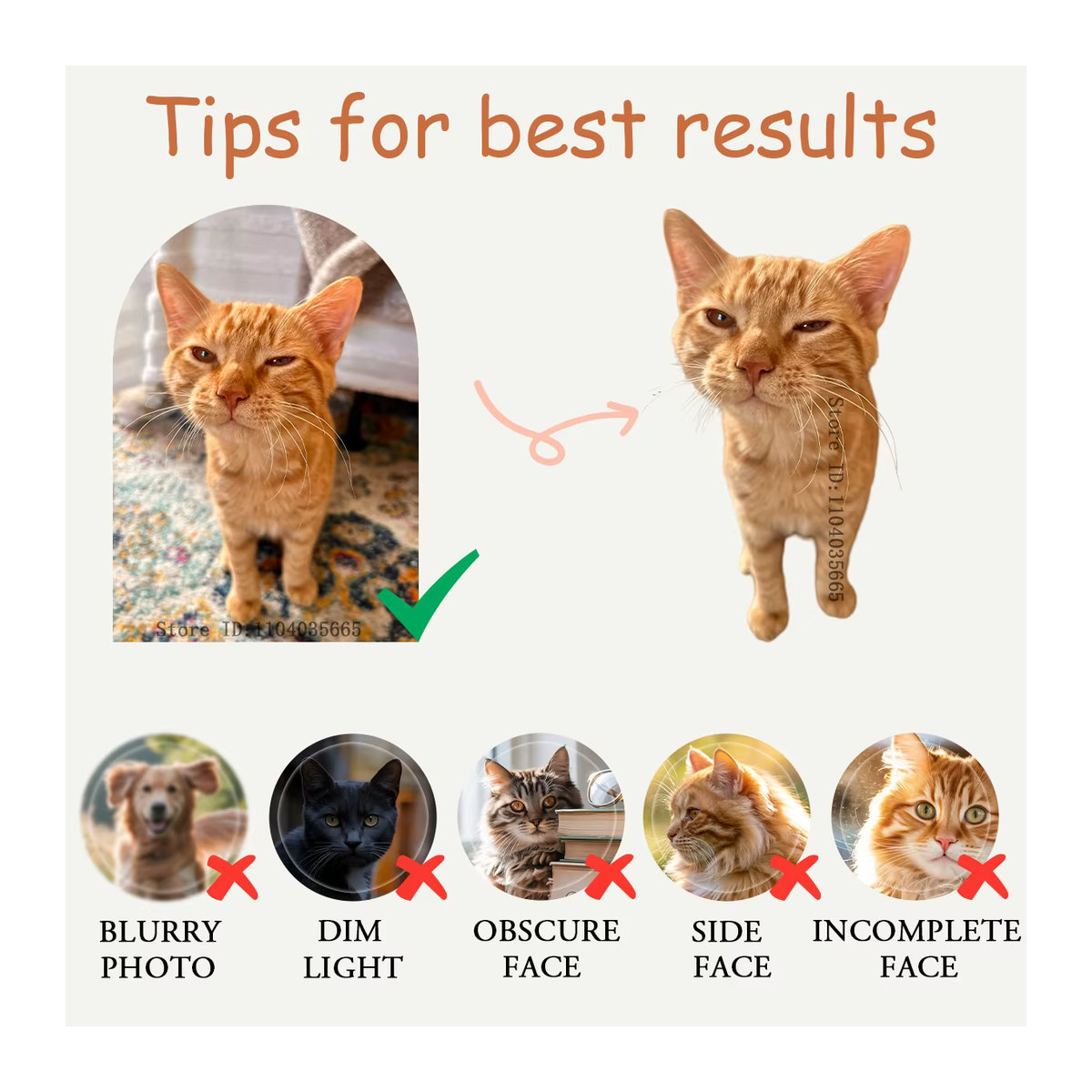 IHX Ugly Cat Dog Zany Kissen, personalisiertes 3D-Haustierkissen nach Foto in Weiß und Mehrfarbig - Bild 4