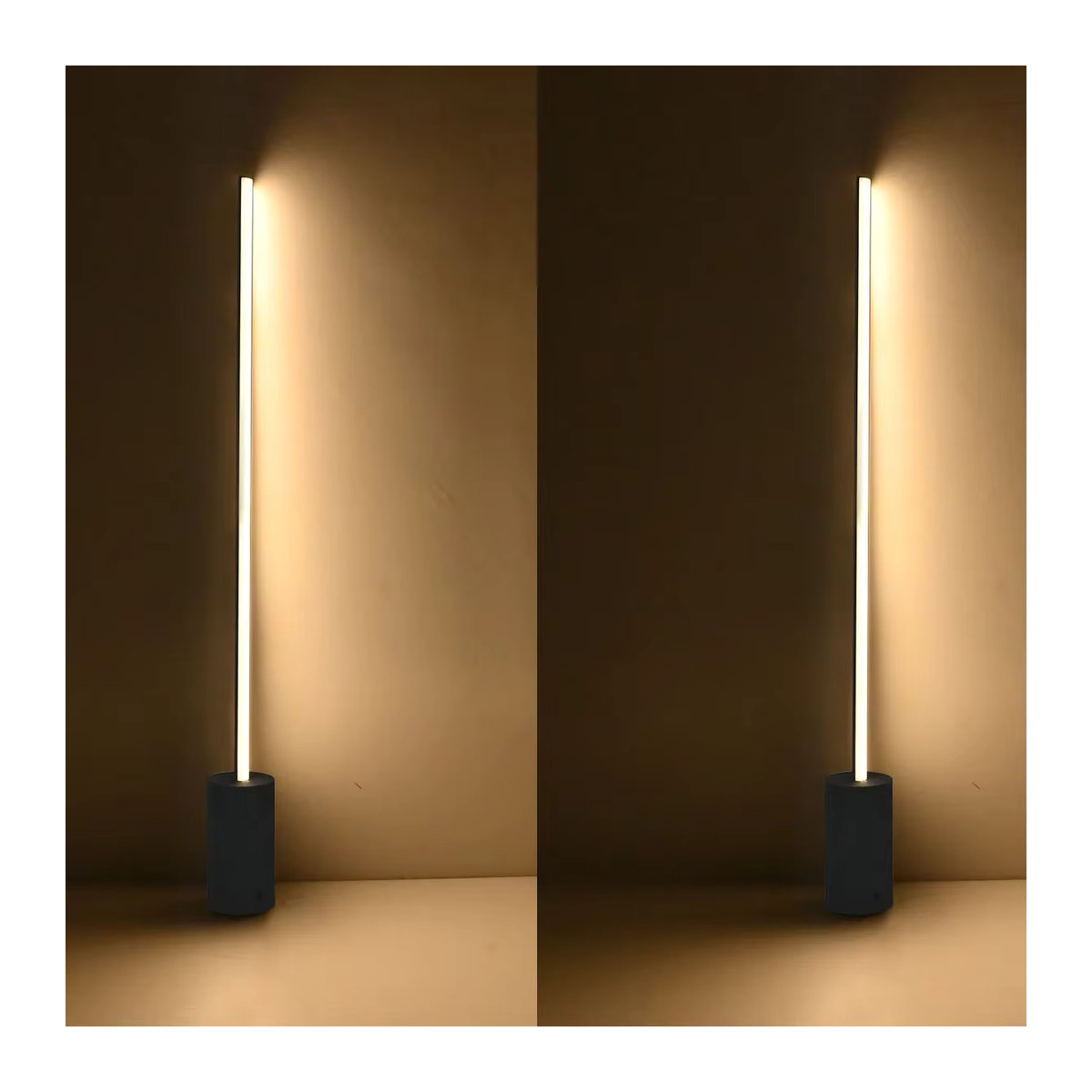 IISINUO Moderne LED Rasenlampe Schwarz mit warmweißem Licht IP65 Wasserdicht für Garten und Landschaft - Bild 4