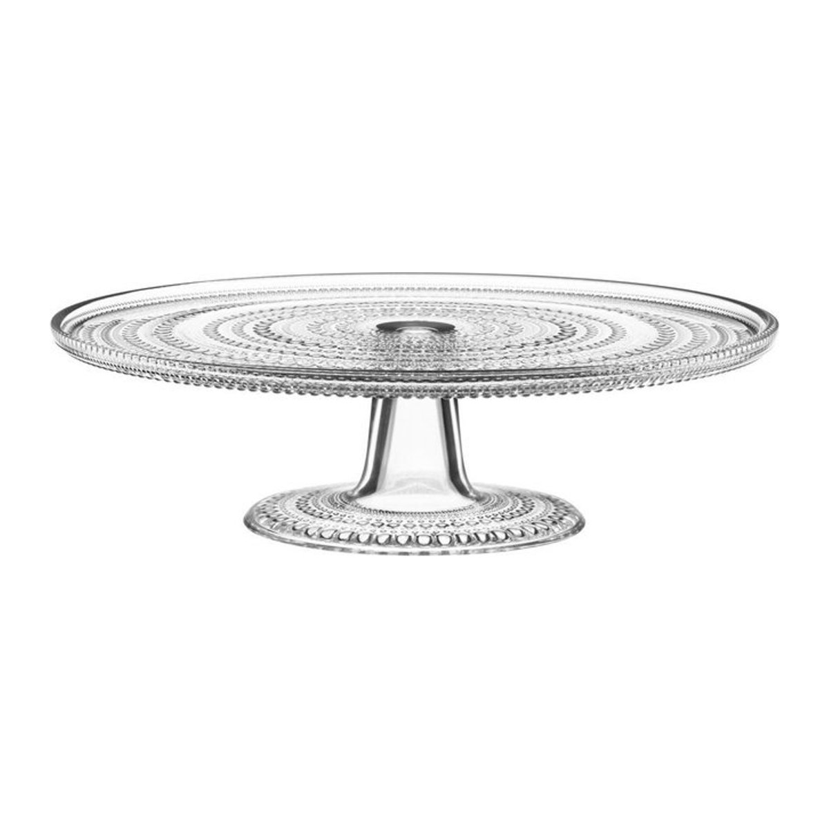 Iittala Kastehelmi Kuchenplatte aus Glas in Transparent mit skandinavischem Punktedesign, rund - Bild 1