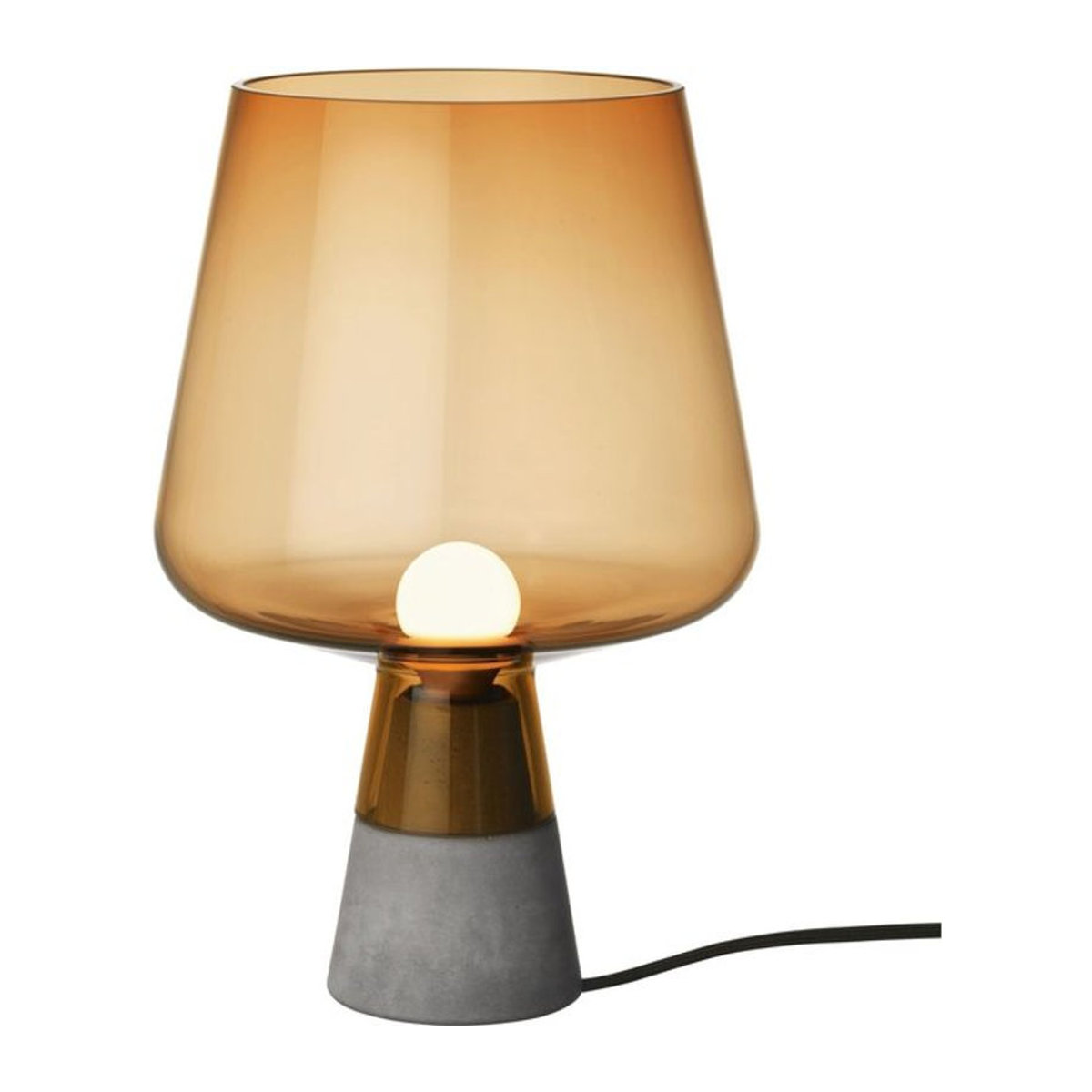 Iittala Leimu Tischlampe in Bronze und Orange mit warmweißem Licht aus Glas und Beton im skandinavischen Design - Bild 1