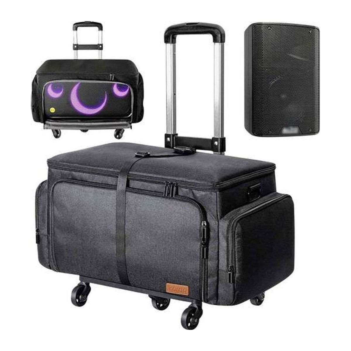 Ikarao Trolley IKARAO-X1-TROL aus Polyester in Schwarz und Silber, B: 51 cm, T: 29 cm, H: 27 cm - Bild 1