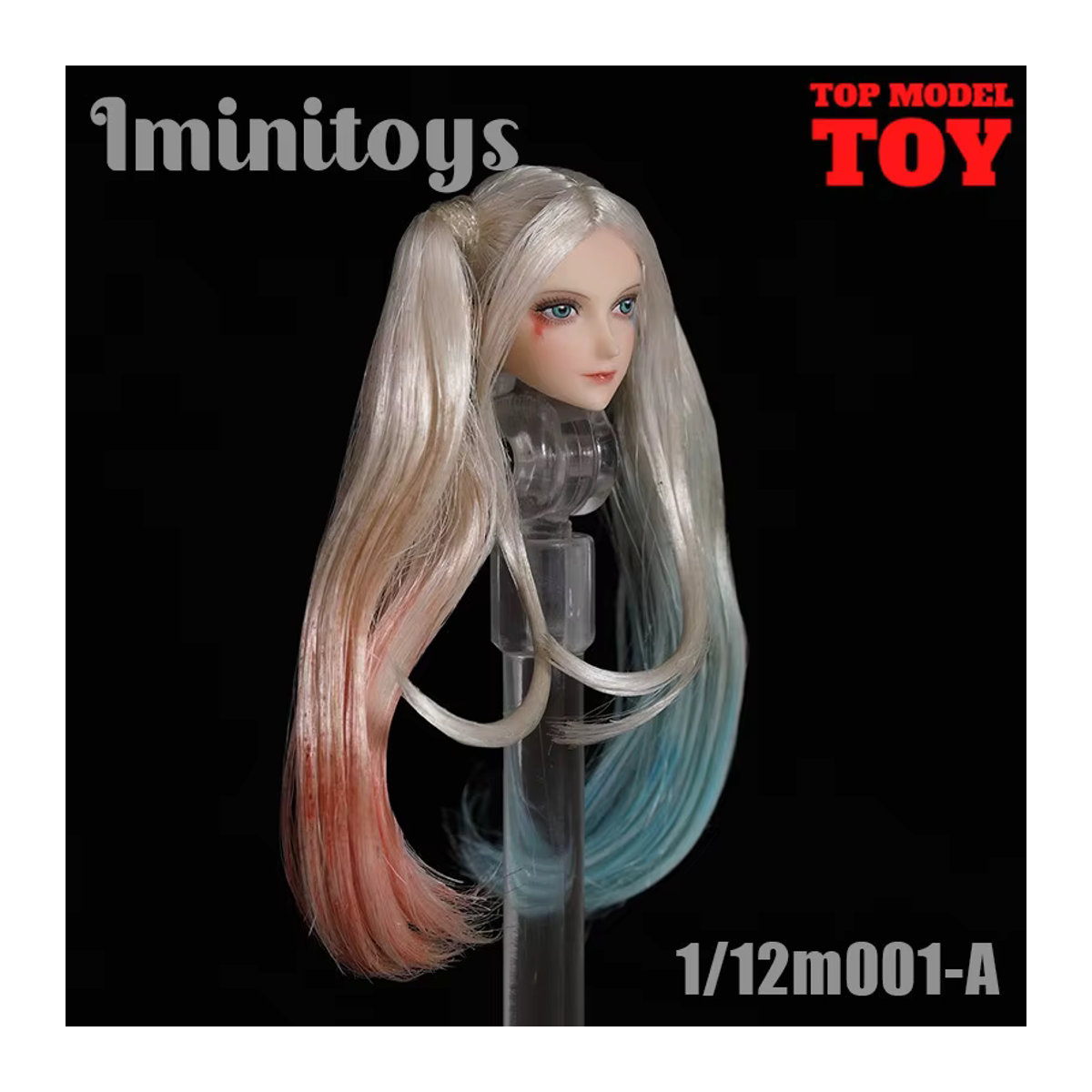 Iminitoys M001 Anime Mädchen Kopf Sculpt 1/12 Skala PVC Modell für Action Figuren und Puppen, Mehrfarbig - Bild 3