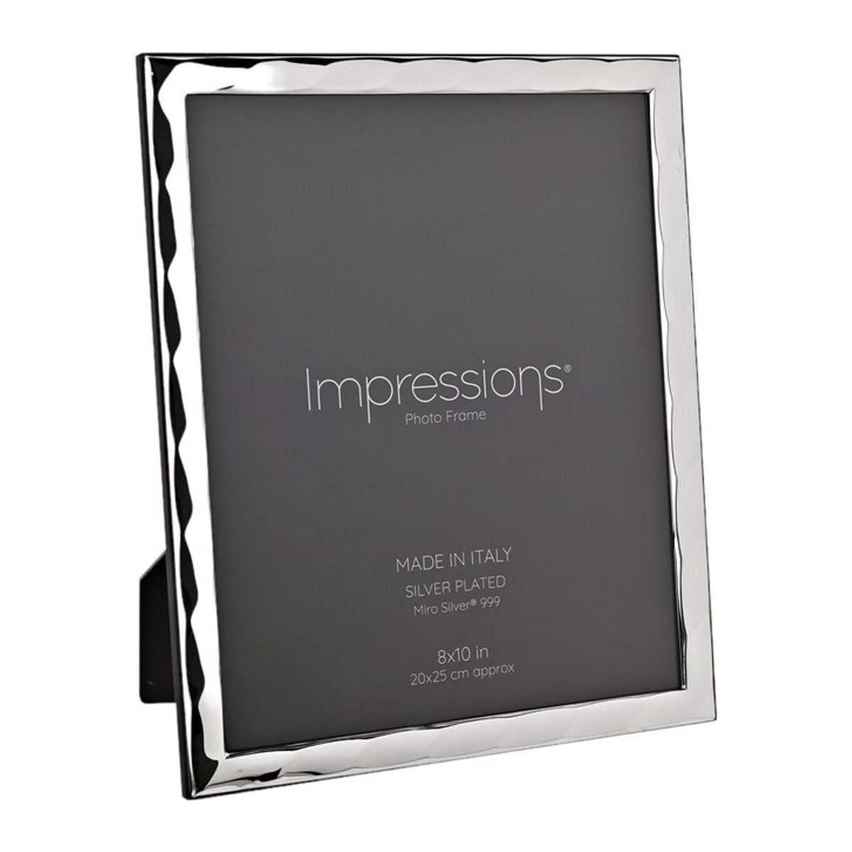 Impressions Facettierter Fotorahmen aus 999 Silber in Silber mit Holzrückwand, B/H: 20,32 x 25,4 cm - Bild 1