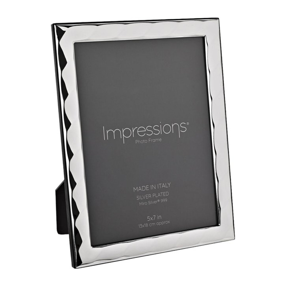 Impressions Fotorahmen aus 999 Silber in Silber mit Holzrückwand, B/H: 12,7 x 17,8 cm - Bild 1