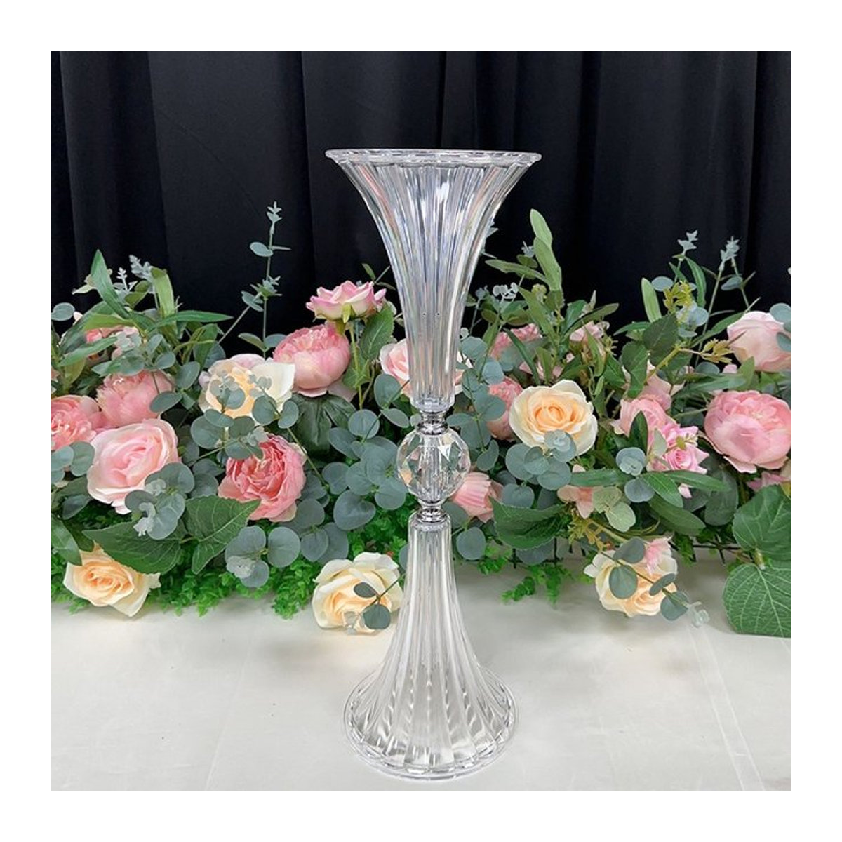 IMUWEN 10er Set Acryl-Vasen in Trompetenform, transparente Blumenvasen für Hochzeit und Event-Dekoration - Bild 1