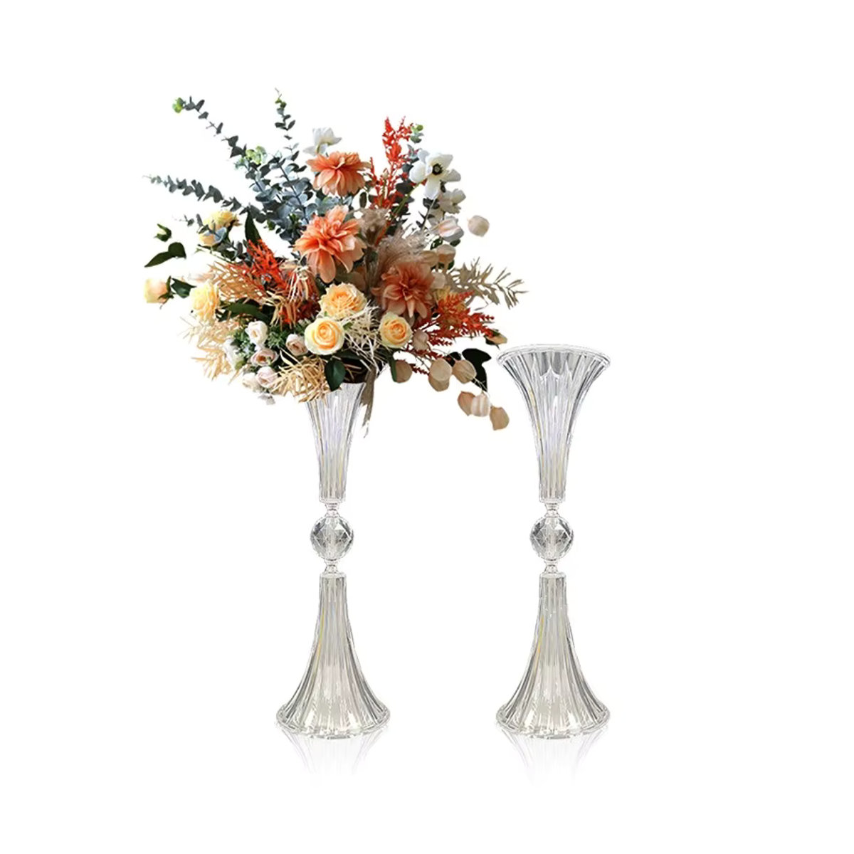 IMUWEN 10er Set Acryl-Vasen in Trompetenform, transparente Blumenvasen für Hochzeit und Event-Dekoration - Bild 2