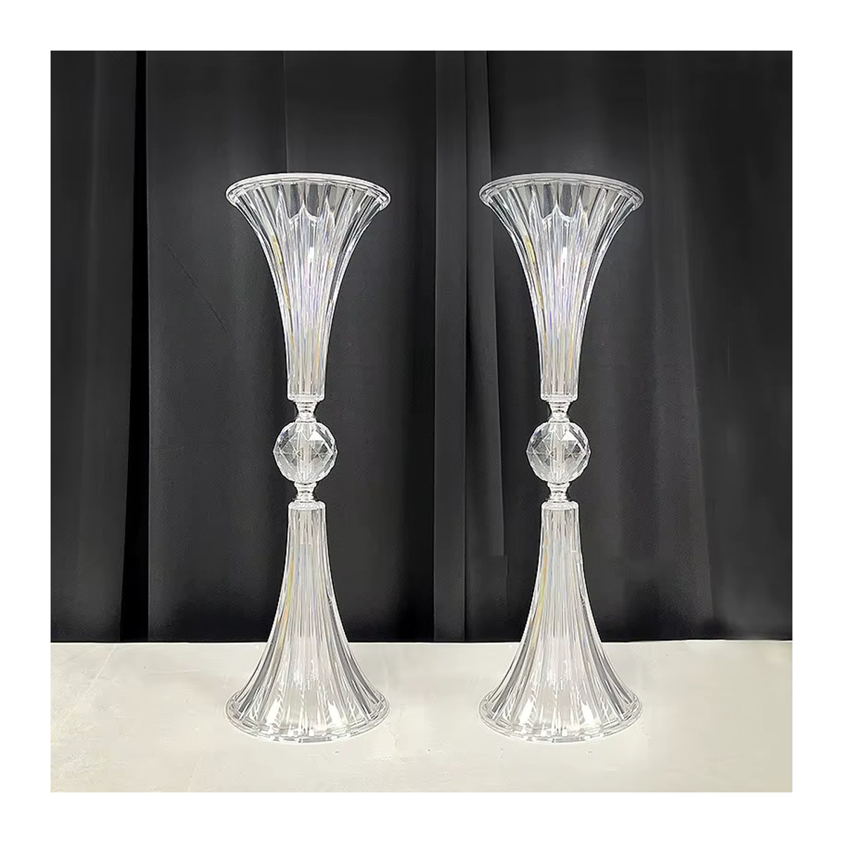 IMUWEN 10er Set Acryl-Vasen in Trompetenform, transparente Blumenvasen für Hochzeit und Event-Dekoration - Bild 4