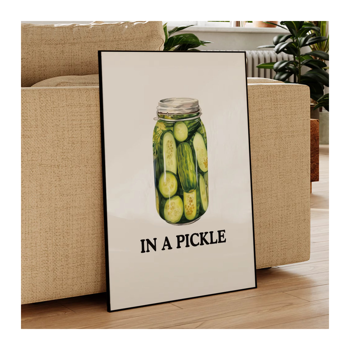In A Pickle Leinwandgemälde Portrait Wandkunstdruck für Wohnzimmer, Küche und Schlafzimmer - Bild 2