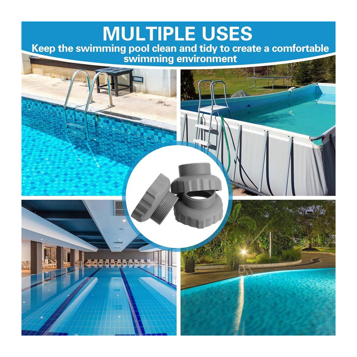 IN-TEX 3er Set Schlauchadapter 11239 kompatibel mit Pool-Vakuumschlauch und Pool-Skimmer-Schlauchadapter - Bild 3
