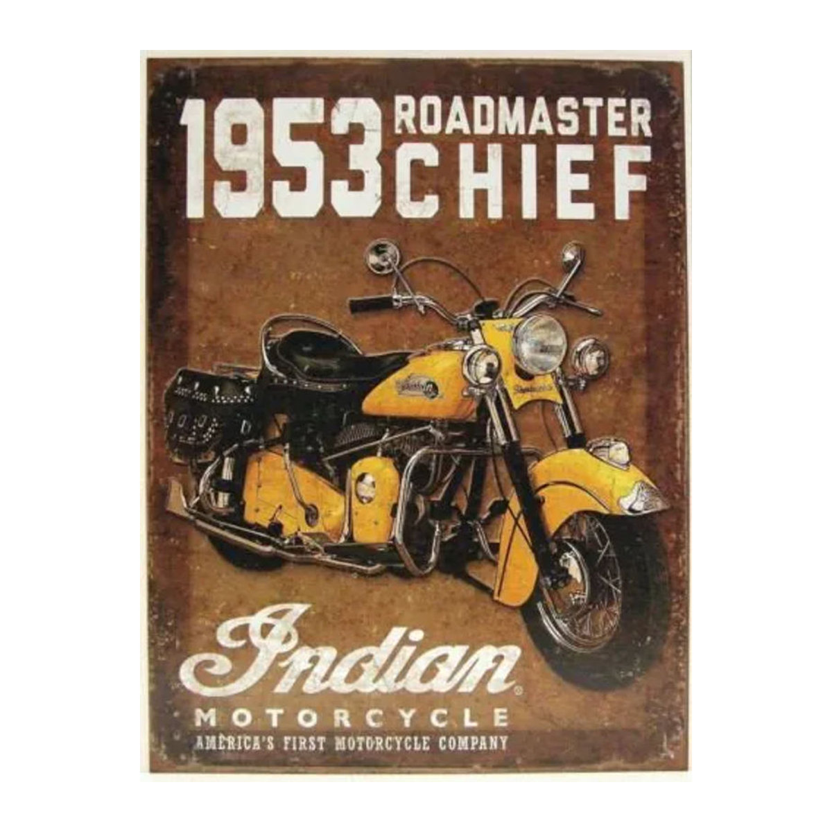 Indian Motorcycles Metallschild im Vintage-Stil, mehrfarbige Aluminium-Plakette für deine Man Cave, B: 20 cm, H: 14 cm, T: 14 cm - Bild 1