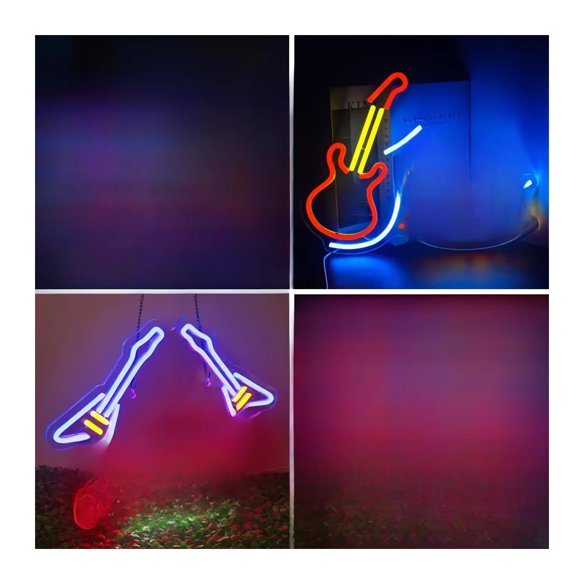 ineonlife Rock Roll Neon Sign Gitarre LED Wanddeko Bunt Retro Design - Bild 2