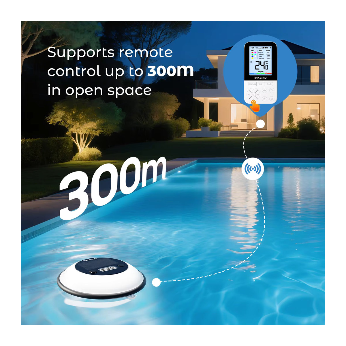 INKBIRD IBS-P05R Solar-Pool-Thermometer mit Umgebungslicht und 300 m Übertragungsreichweite für Hot Spring und Spa - Bild 3
