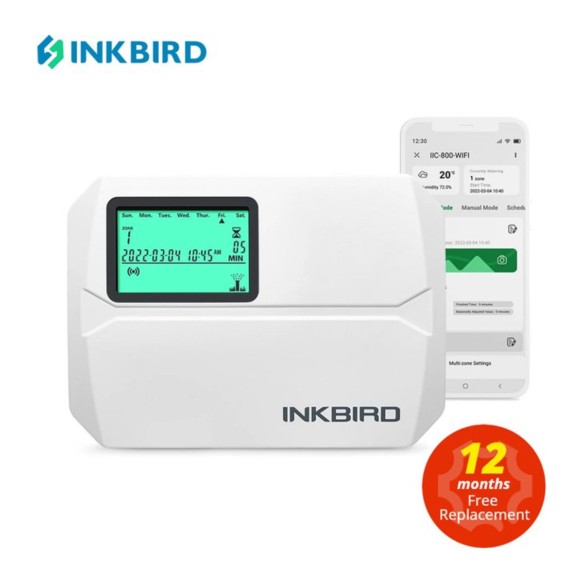 INKBIRD Wi-Fi Smart Sprinkler Controller mit 8 Zonen, programmierbare Bewässerungssteuerung für Indoor und Outdoor, App-gesteuert, Weiß - Bild 1