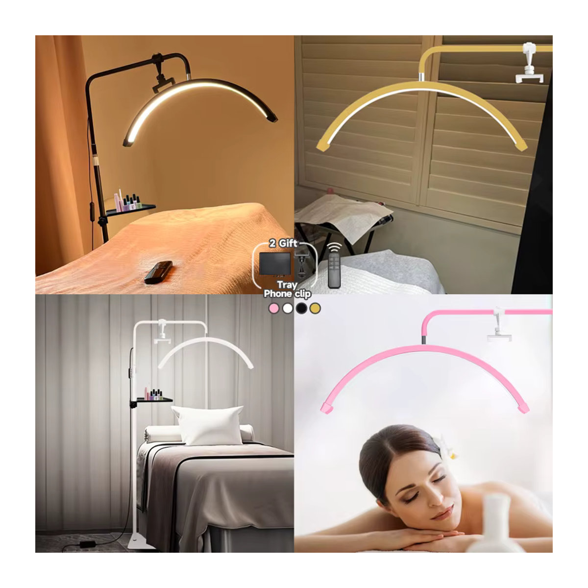 Inlightray 45 W Glitzerndes Halbmondlicht LED Vergrößerungslampe mit Telefonhalter für Wimpernverlängerungen und Beauty-Anwendungen - Bild 2