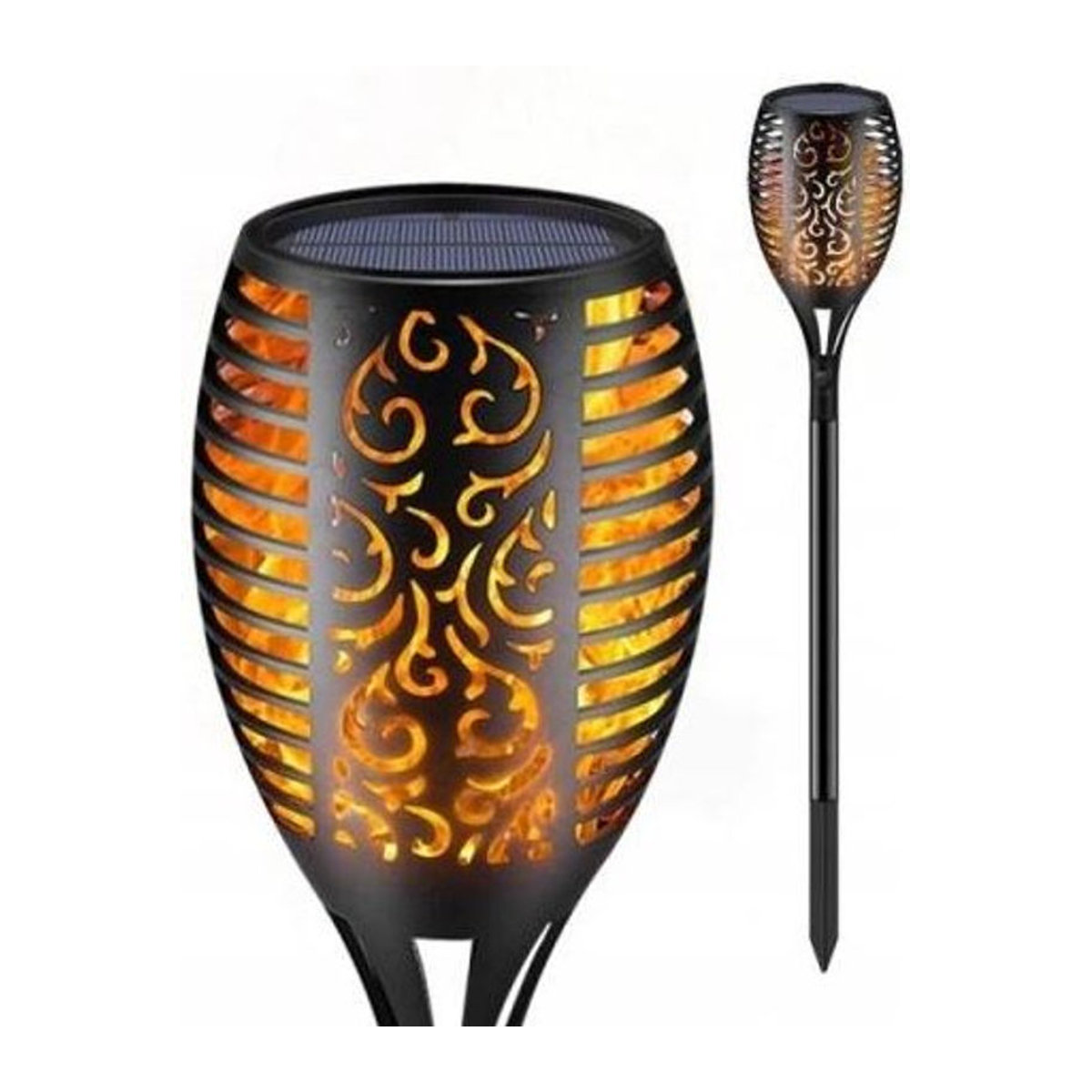 Inna Modern Solarleuchte LED-Fackel Schwarz mit warmweißem Licht Höhe: 58 cm - Bild 1