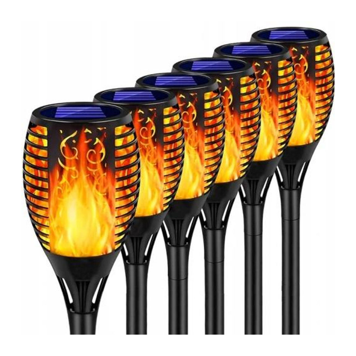Inna Modern Solarleuchte LED-Fackel Schwarz mit warmweißem Licht Höhe: 58 cm - Bild 3