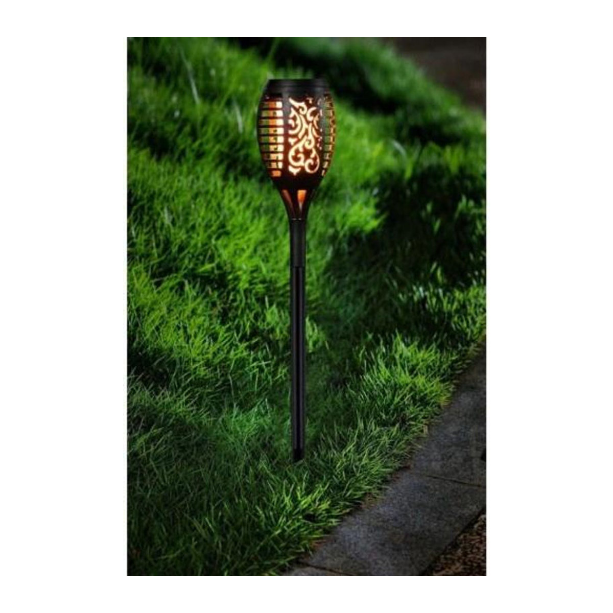 Inna Modern Solarleuchte LED-Fackel Schwarz mit warmweißem Licht Höhe: 58 cm - Bild 4