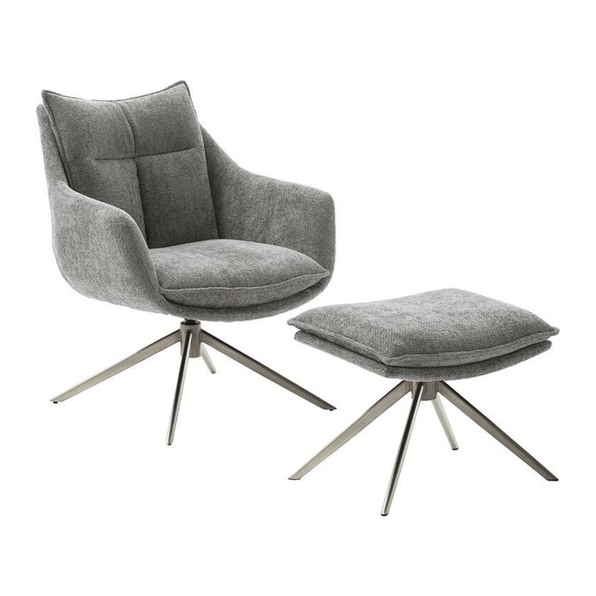 iNNoSeat by MCA + PARKER Drehstuhl mit Armlehnen aus Polyester und Edelstahl in Anthrazit, Grau und Edelstahl - Bild 1