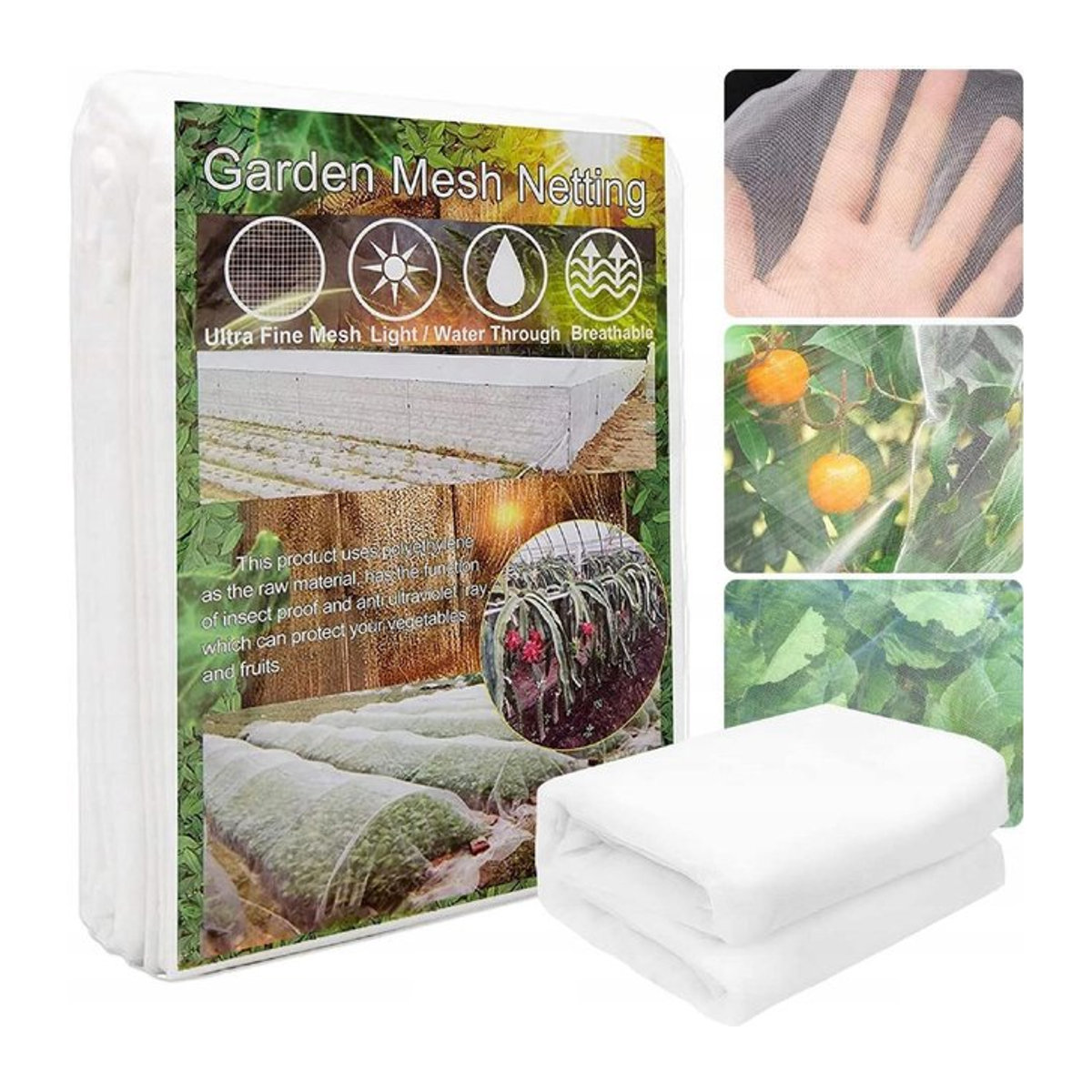 Insektenschutznetz für Garten und Gemüse, Moskitonetz für Bäume, B/H: 3 x 10 m - Bild 1