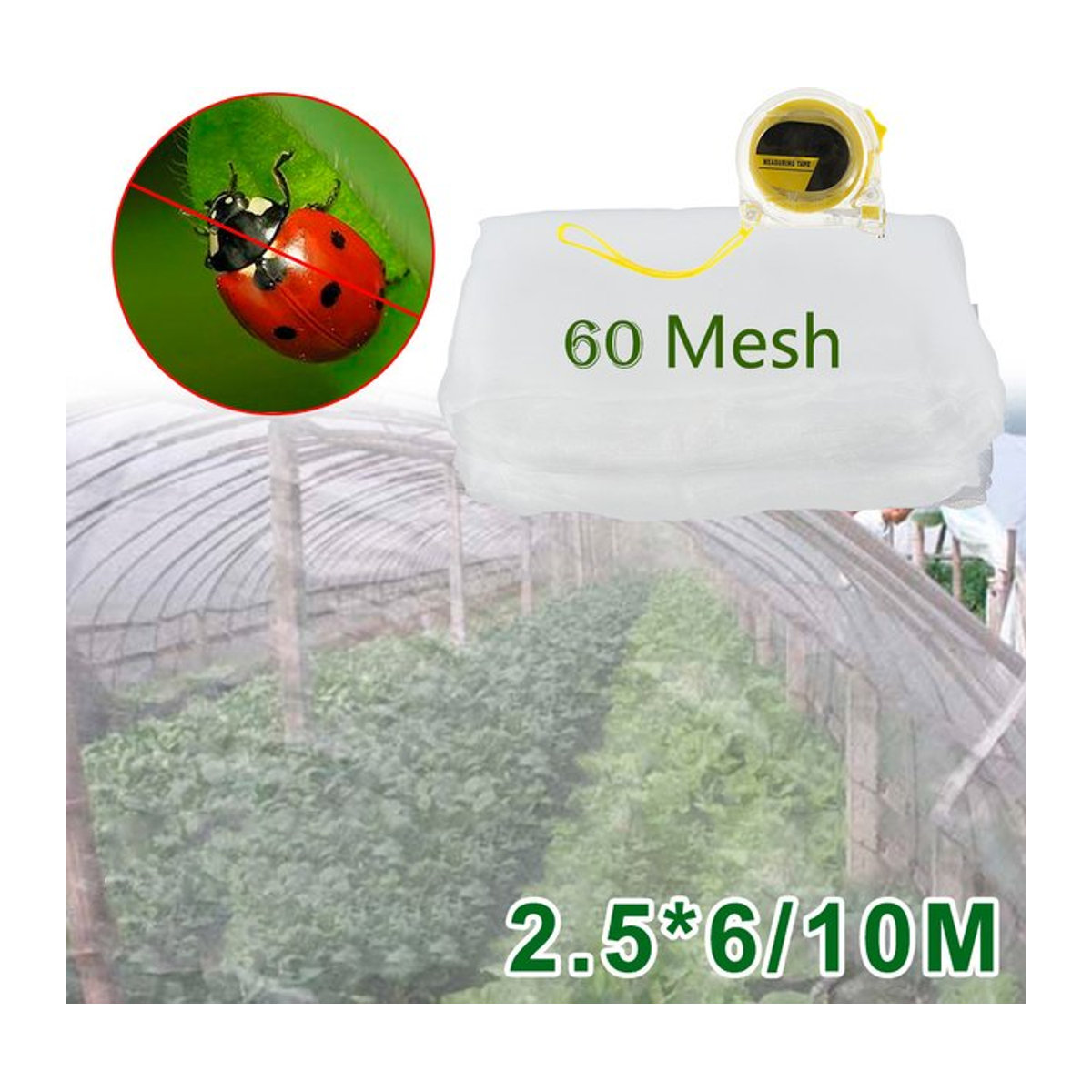 Insektenschutznetz für Garten und Gewächshaus mit 60 Mesh zur Schädlingsbekämpfung und als Anti-Vogel-Schutz für Gemüse, Obst und Pflanzen - Bild 1