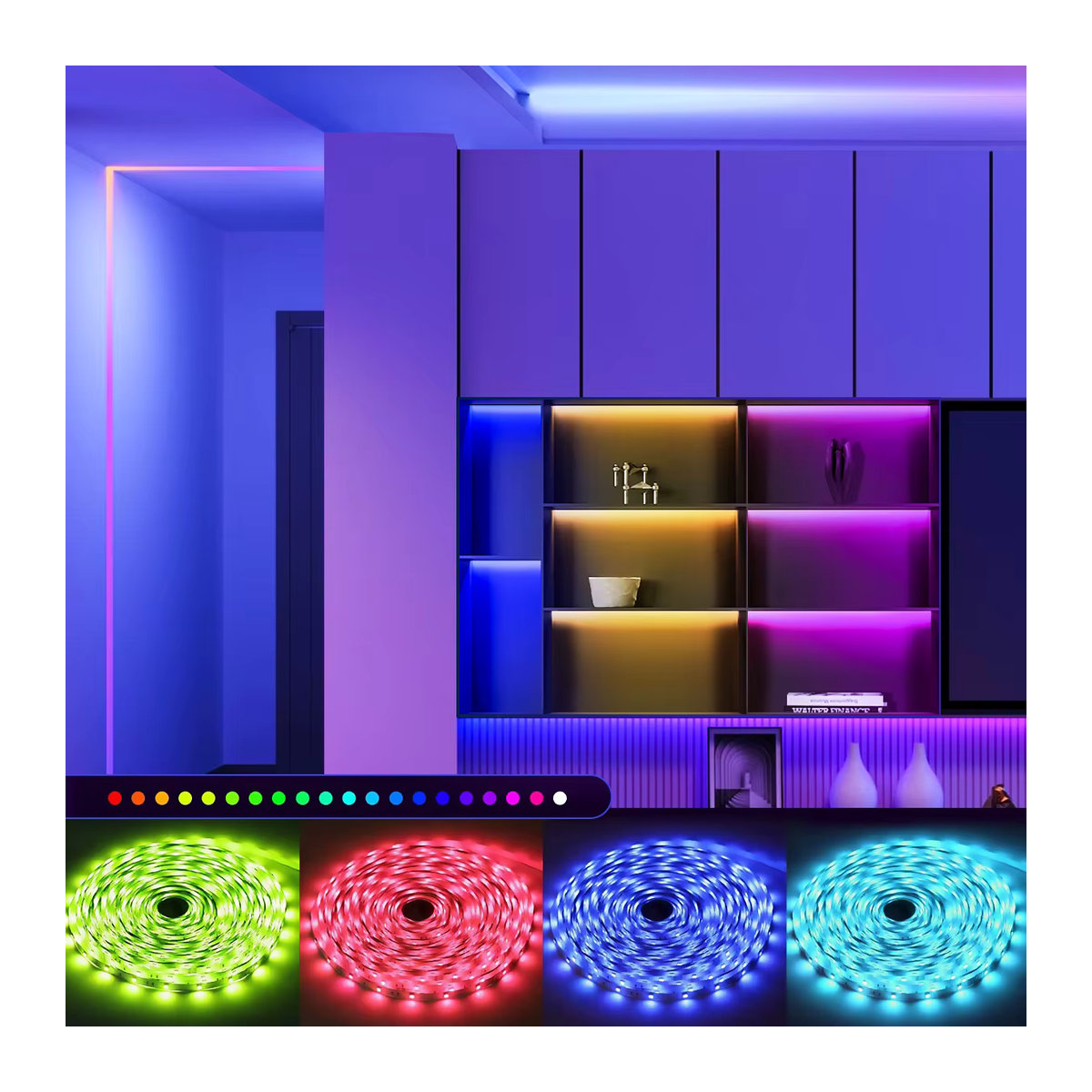 Intelligenter RGB USB-LED-Streifen mit App-Steuerung, 22-Tasten-Fernbedienung und Musiksynchronisierung für deinen TV - Bild 4