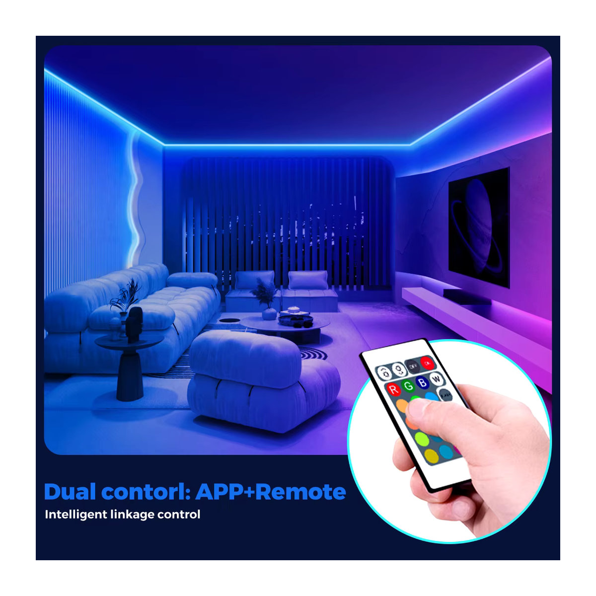 Intelligenter RGB USB-LED-Streifen mit App-Steuerung, 22-Tasten-Fernbedienung und Musiksynchronisierung für deinen TV - Bild 5