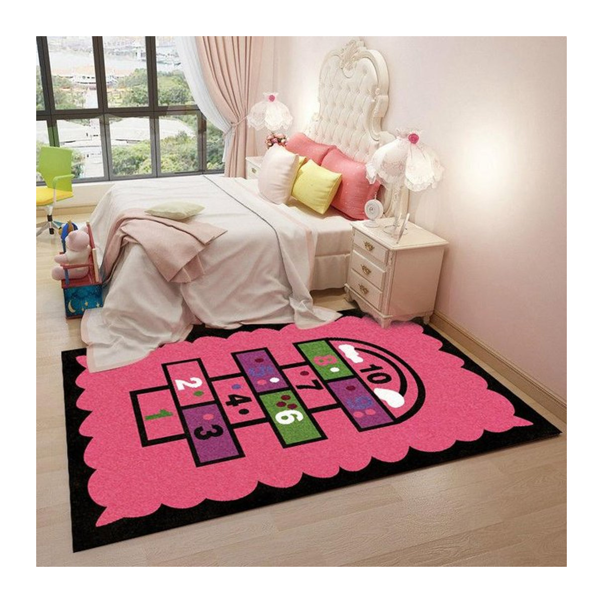 Interaktive Lernmatte mit Zahlenraster und Cartoon-Tieren für das Kinderzimmer, Multicolor, H x B x T: 1 x 40 x 60 cm - Bild 1
