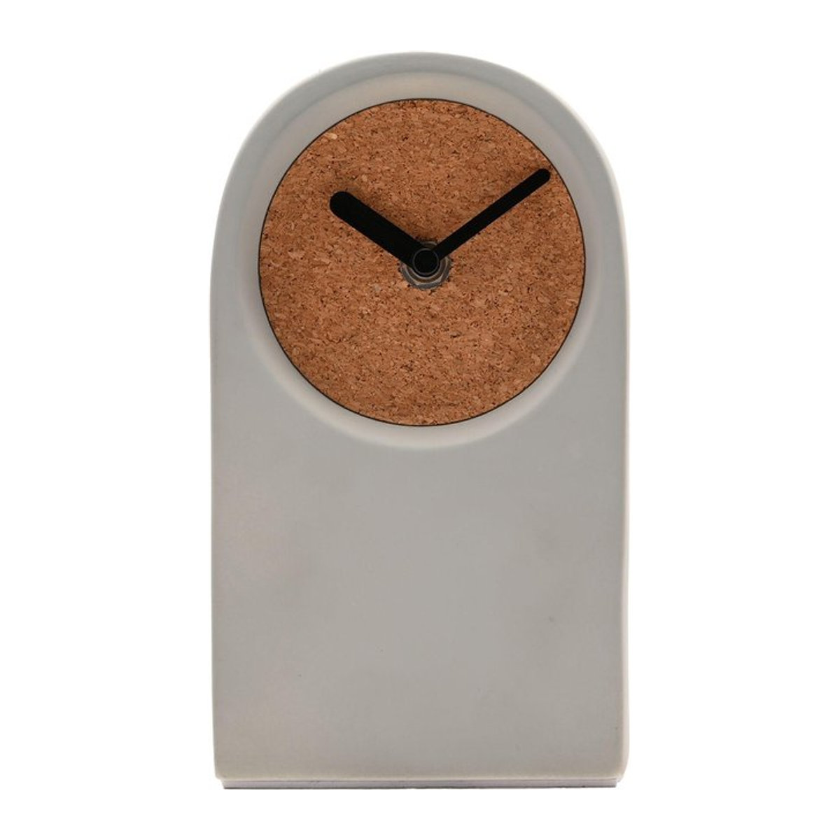 Interval Analoge Schreibtischuhr aus Porzellan und Kork in Grau mit minimalistischem Design - Bild 1