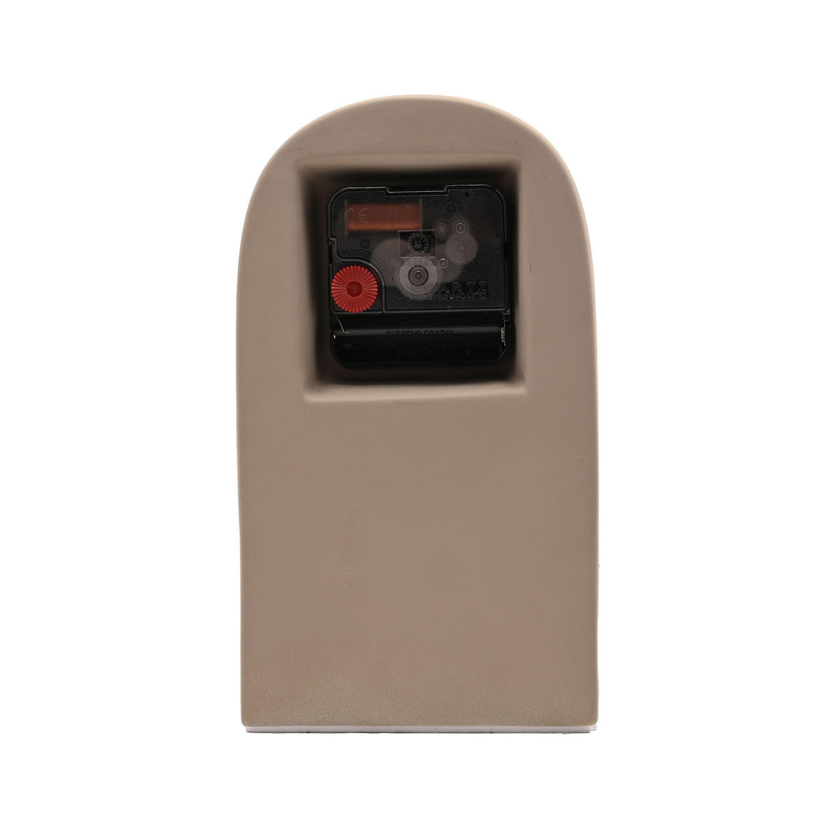 Interval Schreibtischuhr aus Porzellan und Kork in Taupe und Braun, analoge Tischuhr im minimalistischen Design, B/T/H: 19,5 x 11,0 x 5,7 cm - Bild 2